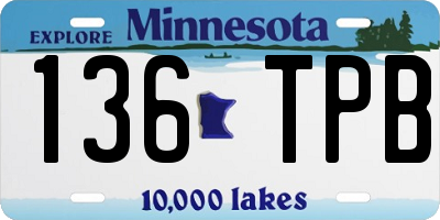 MN license plate 136TPB