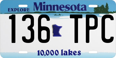MN license plate 136TPC