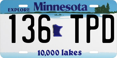 MN license plate 136TPD