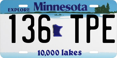 MN license plate 136TPE