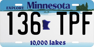 MN license plate 136TPF
