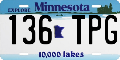 MN license plate 136TPG