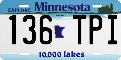 MN license plate 136TPI