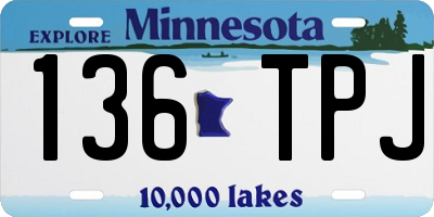 MN license plate 136TPJ