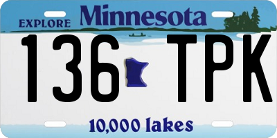 MN license plate 136TPK