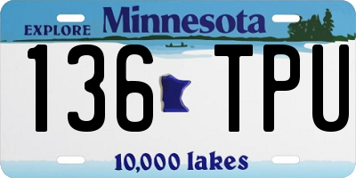 MN license plate 136TPU