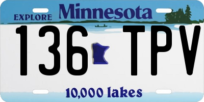 MN license plate 136TPV
