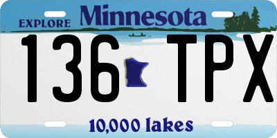 MN license plate 136TPX