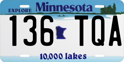 MN license plate 136TQA