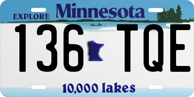 MN license plate 136TQE