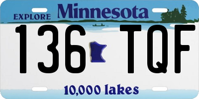 MN license plate 136TQF