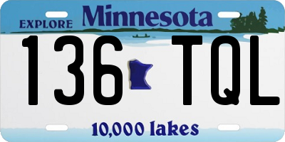 MN license plate 136TQL
