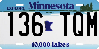 MN license plate 136TQM