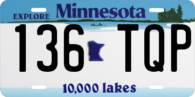 MN license plate 136TQP