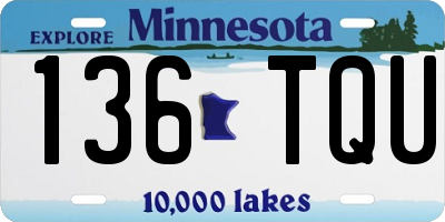 MN license plate 136TQU