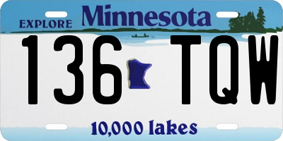 MN license plate 136TQW