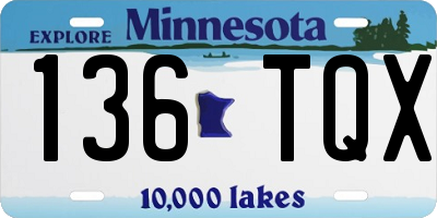 MN license plate 136TQX