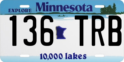 MN license plate 136TRB