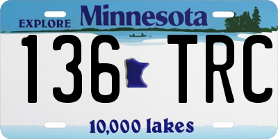 MN license plate 136TRC