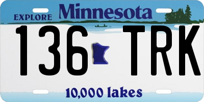MN license plate 136TRK