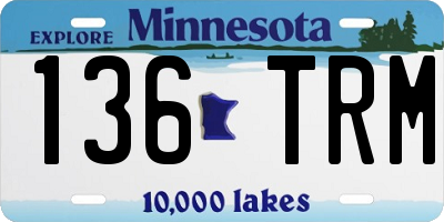 MN license plate 136TRM