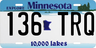 MN license plate 136TRQ