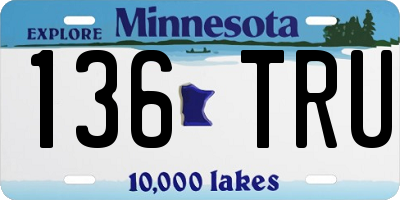 MN license plate 136TRU