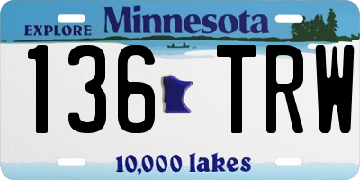 MN license plate 136TRW