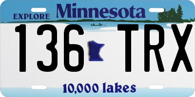 MN license plate 136TRX