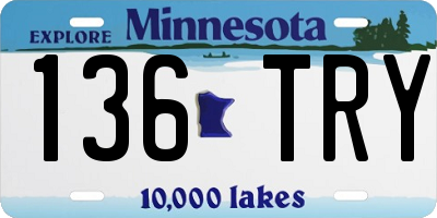 MN license plate 136TRY