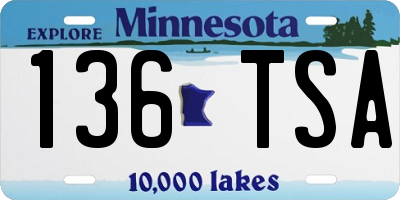 MN license plate 136TSA