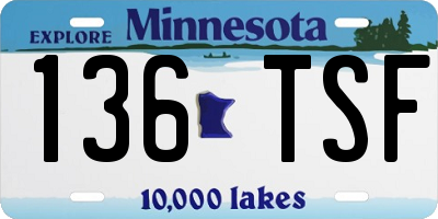 MN license plate 136TSF