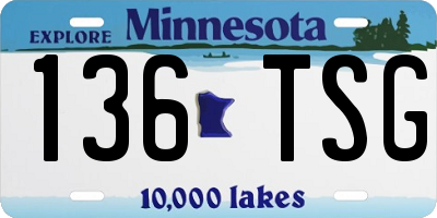 MN license plate 136TSG