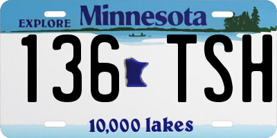 MN license plate 136TSH