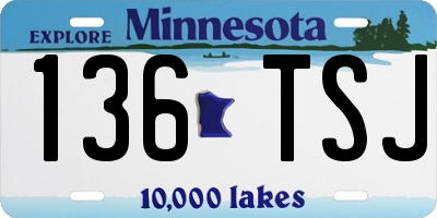 MN license plate 136TSJ