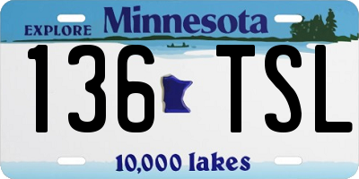 MN license plate 136TSL