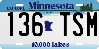 MN license plate 136TSM
