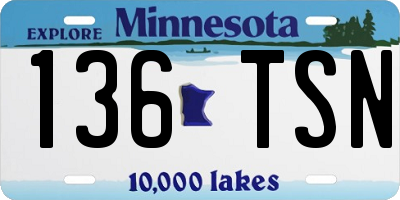 MN license plate 136TSN