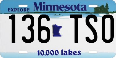 MN license plate 136TSO