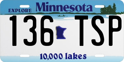 MN license plate 136TSP