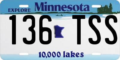 MN license plate 136TSS
