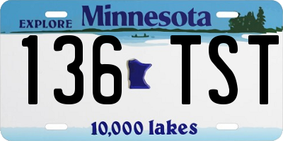 MN license plate 136TST