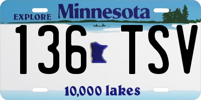 MN license plate 136TSV