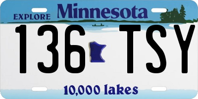 MN license plate 136TSY