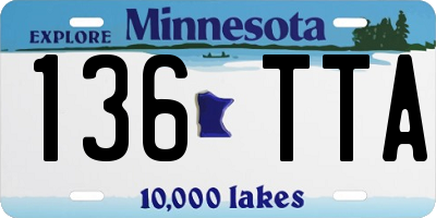 MN license plate 136TTA