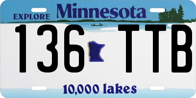 MN license plate 136TTB