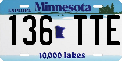 MN license plate 136TTE