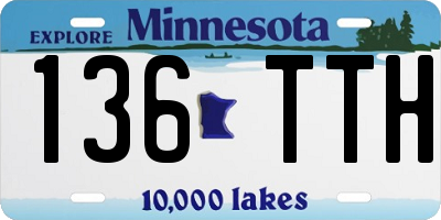 MN license plate 136TTH