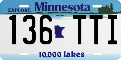 MN license plate 136TTI