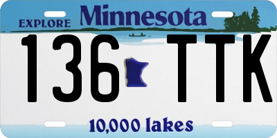 MN license plate 136TTK